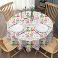 thumbnail image 3 of Princess Magic Pattern Round Tablecloth 60"x60",Wrinkle Wipeable Table Cloth for Kitchen Dining Room Picnic Patio Party, 3 of 6