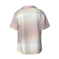 thumbnail image 2 of KLL Glitter Light Pearl Print Men's Shirt Short Sleeve Button Down Summer Cuba Beach Shirts- Medium, 2 of 7