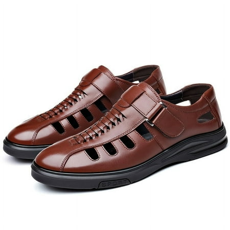 

Men s Superfine Fiber Leather Sandals - Casual Non Slip Shoes for Outdoor Beach Spring and Summer