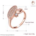 thumbnail image 3 of EOEMY Rose Gold Plated Fashion Ring Aaa Zirconia Women B246-18K Rose Gold Plated-7, 3 of 6