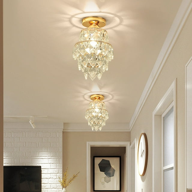 Birdeem Ceiling Light Fixture, Chandelier Light Fixture, Chandelier Crystal Ceiling Light Semi Mount Ceiling Lighting Fixture Modern Crystal Ceiling Lamp, Light Fixtures Ceiling Mount