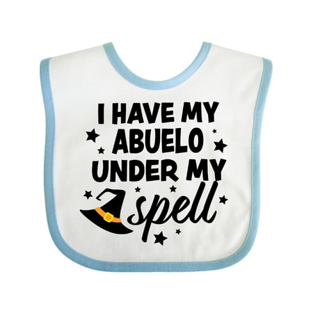 

Inktastic I Have My Abuelo Under My Spell with Cute Witch Hat Gift Baby Boy or Baby Girl Bib