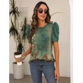 thumbnail image 2 of Blusa estilo túnica Zeagoo para mujer, casual, bohemio, con mangas abullonadas, 2 of 5