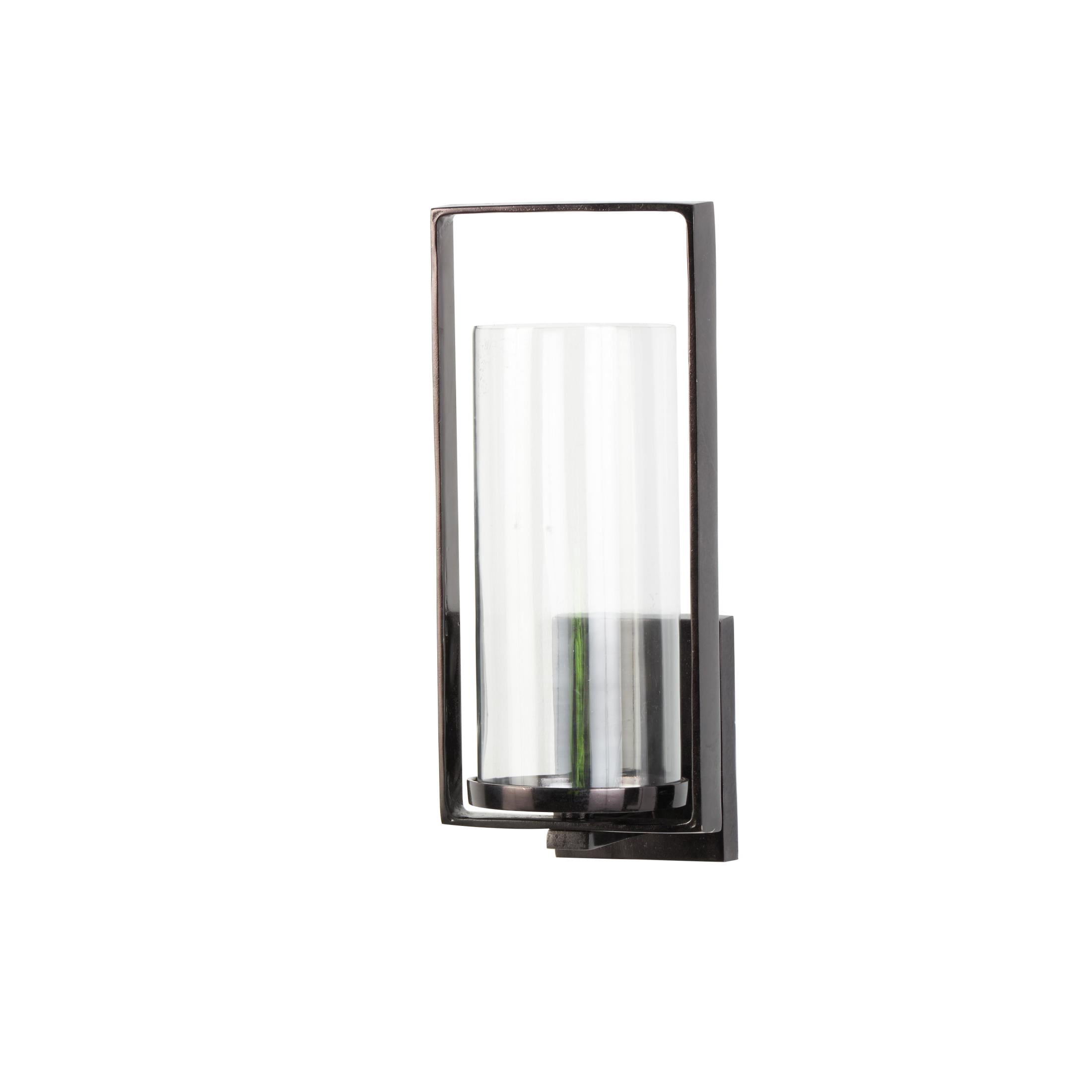 DecMode Black Metal Geometric Minimalistic Rectangular Wall Sconce