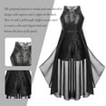 thumbnail image 5 of TSSOE Kids Flower Girls Wedding Party Chiffon Sequins Dress Junior Bridesmaid Birthday Sleeveless Black 16, 5 of 6