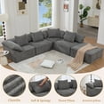 thumbnail image 5 of GNIXUU 142.0" Oversized L-Shaped Couch, Modular Sectional Sofa, 5-Seater Comfy Cloud Convertible Sleeper with Ottoman, Modern Deep Seat Couches for Living Room and Office, Chenille,Gray, 5 of 7