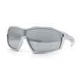 thumbnail image 6 of Boys Child Size Wrap Shield Aerodynamic Sport Plastic Sunglasses Silver - Silver Mirror, 6 of 6
