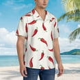 thumbnail image 5 of Disketp Hawaiian Shirts For Men,Chili Print Mens Casual Short Sleeve Button Down Shirts Beach Shirt, 5 of 8