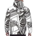 thumbnail image 7 of Kdxio Skeleton Book Lover Print Mens Casual Hooded Collar Drawstring Hoodies Pullover Sweatshirts Casual Long Sleeve Shirts-Large, 7 of 7