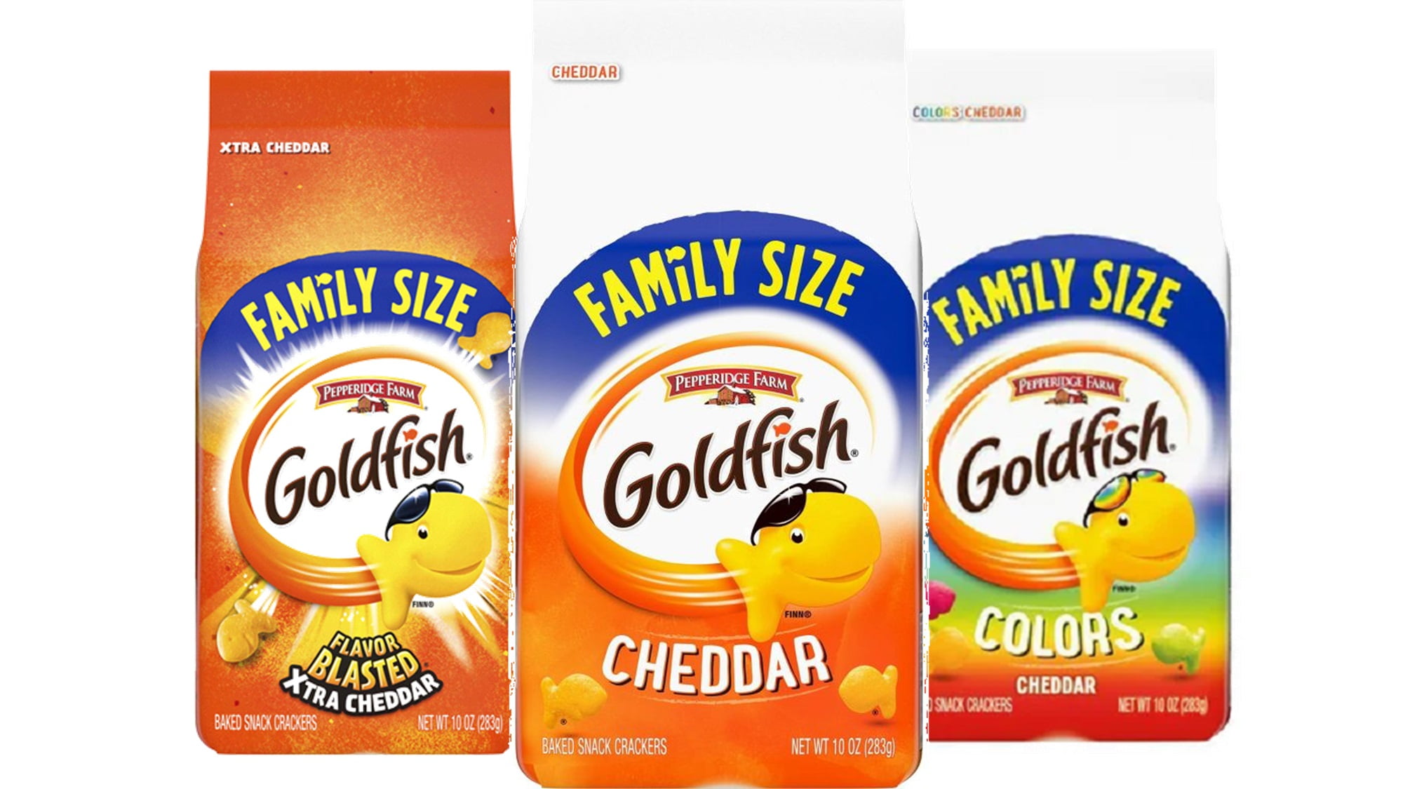 Pepperidge Farms Goldfish Crackers, Cheddar Crackers, Variety 3Pack 10