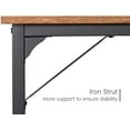 thumbnail image 2 of CubiCubi Computer Desk with Particle Board, Black Metal Frame, Brown Finish,47", 2 of 6