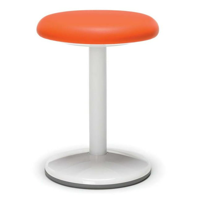 OFM Orbit 18" Tabouret Statique en Similicuir Sans Dossier Rond Orange