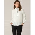 thumbnail image 3 of INSPIRE CHIC Camisa Blusa Manga Larga Botones Volantes Oficina Trabajo Para Mujer Blanco M, 3 of 6