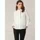 thumbnail image 3 of INSPIRE CHIC Camisa Blusa Manga Larga Botones Volantes Oficina Trabajo Para Mujer Blanco M, 3 of 6