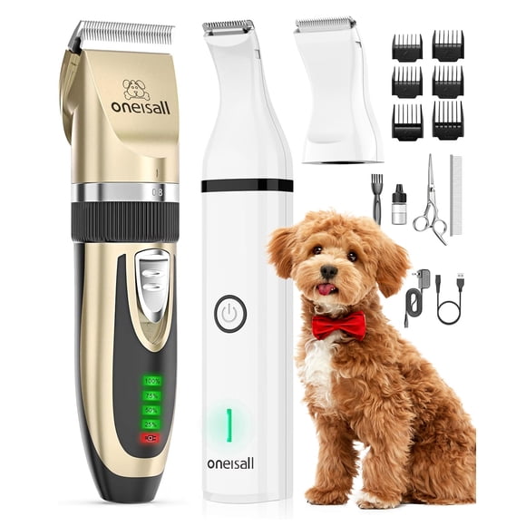 Kit de cortapelos y recortadoras de patas para perros, 2 en 1, inalámbrico