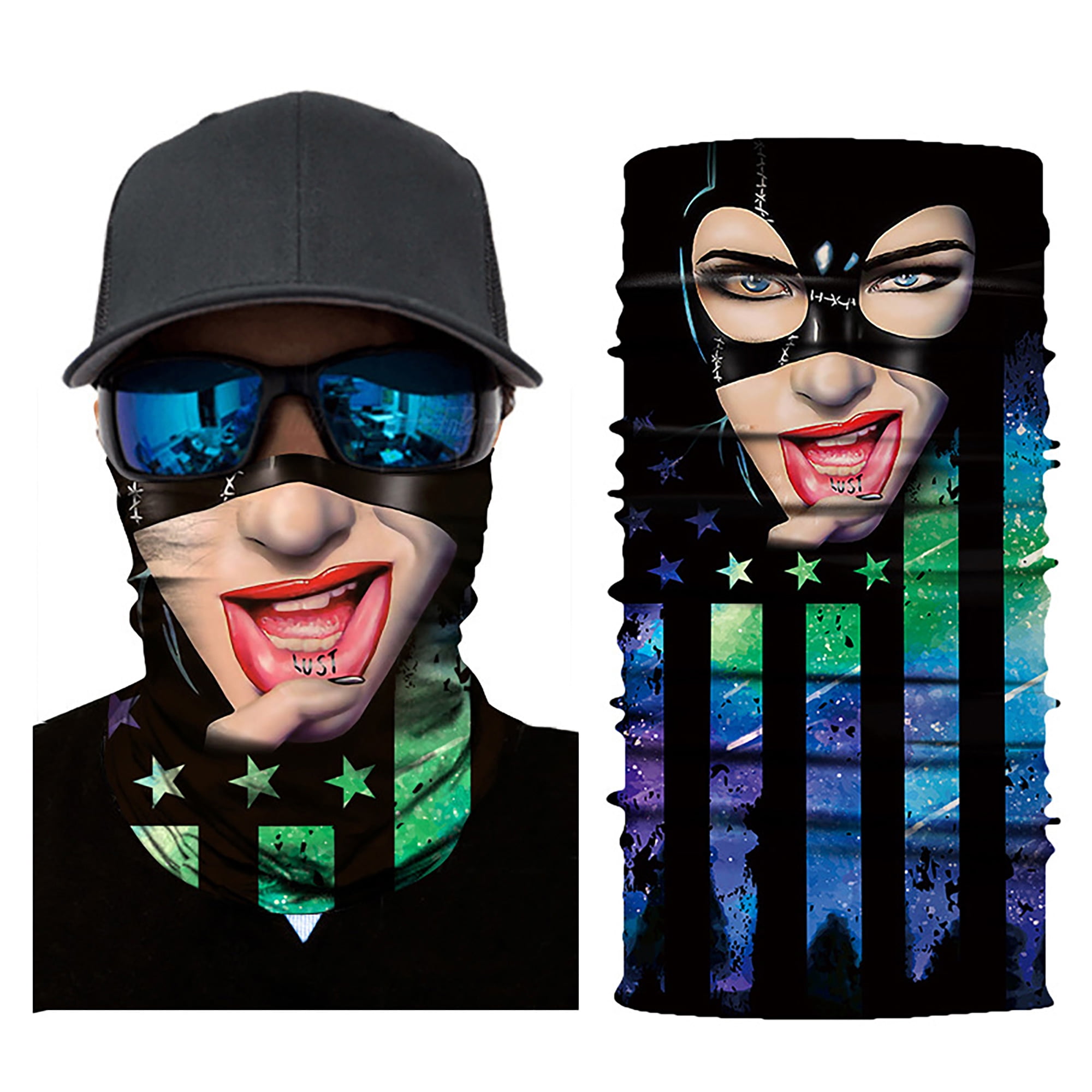CVLIFE Motorcycle Joker Face Neck Scarf Half Face Mask Bandana Ski