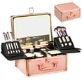 thumbnail image 1 of Estuche de maquillaje GALHUBIS con espejo iluminado y soporte para brochas, 1 of 8