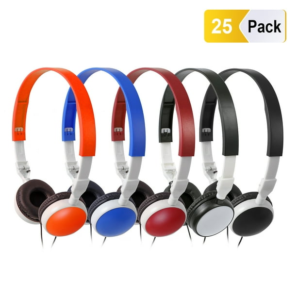 Classroom Headphones in Bulk 25 Pack Keewonda 3.5mm Wired Headphones