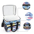 thumbnail image 6 of FORMRS Insulated Cooler Bag 24 Cans Capacity Soft Leakproof Lunch Box with Side Pockets, Red Hand Drawn Sailboats, 6 of 7