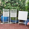 thumbnail image 6 of 3 Piece Patio Bistro Set of Foldable Square Table and Chairs, White, 6 of 9
