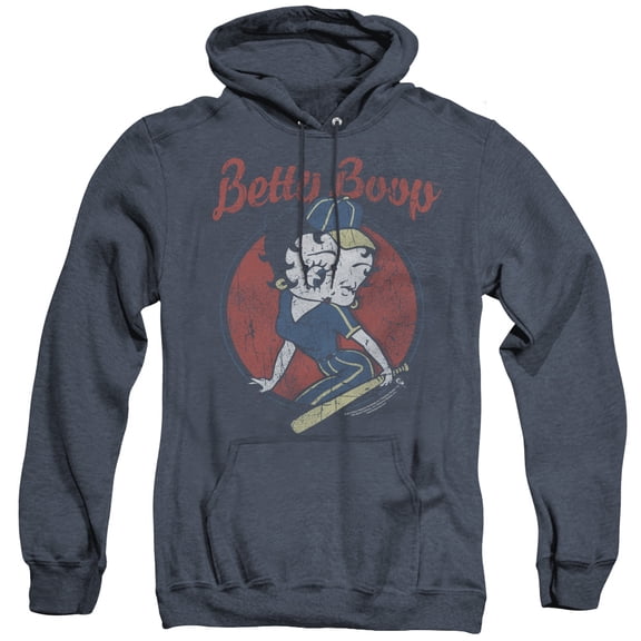 Betty Boop Team Boop Adult Heather Hoodie Sweatshirt Navy