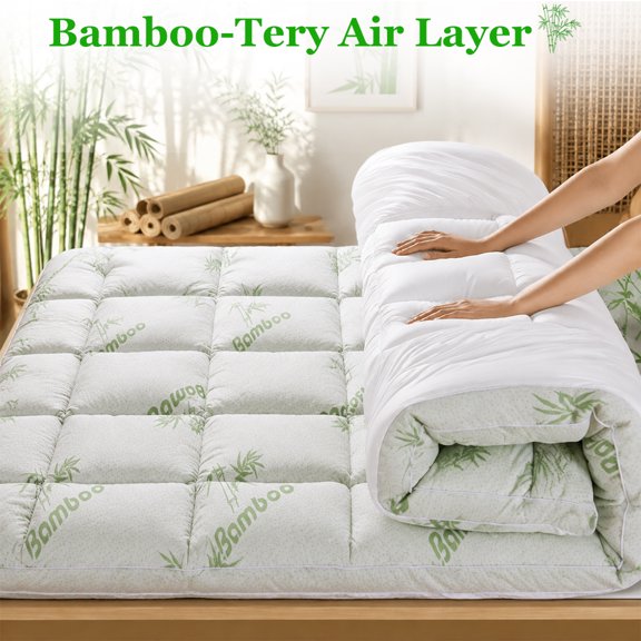 Cooling Mattress Topper, Twin, Breathable Cool Mattress Pad Cover with Deep Pocket Fits 8-21 Inch Mattress