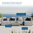thumbnail image 2 of Modway Saybrook 6-Piece Fabric Outdoor Patio Sectional Sofa in Gray, 2 of 12