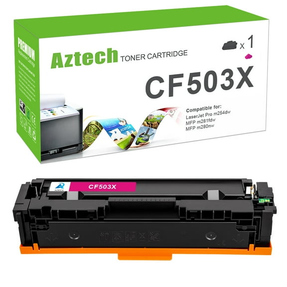 AAZTECH Compatible Toner Cartridge Replacement for HP 202X CF503X Use on Laserjet Pro MFP M281fdw M254dw M281cdw M281 M281dw M280nw Printer Ink (Magenta, 1-Pack)