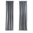 thumbnail image 5 of 3S Brother's Solid Luxury Matte Velvet Soft Curtains Set of 2 Panels Hanging Back Tap & Rod Pocket Home Décor Bedroom Kitchen Office Windows Room Darkering ( Silver-52"x72"), 5 of 6