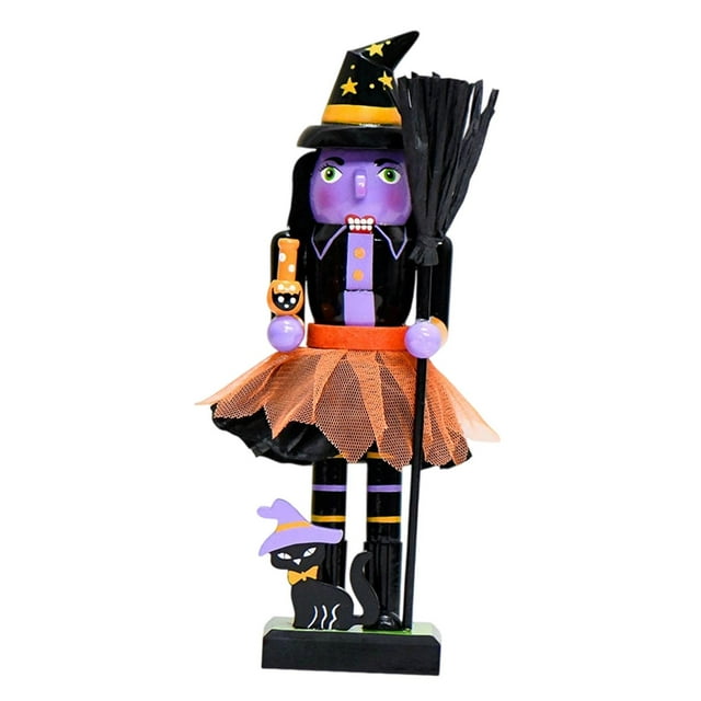 Milaget Halloween Nutcracker Decorative Halloween Decoration for Home Tables Holiday Witch