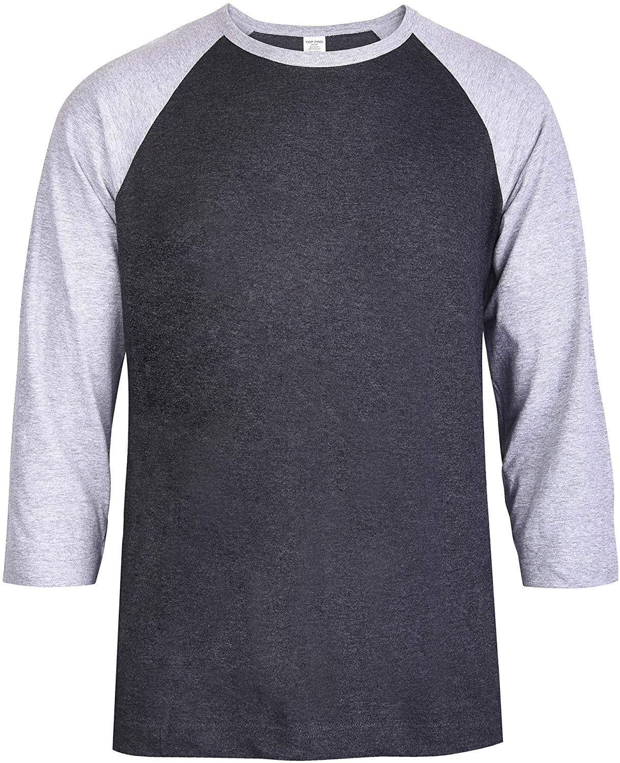 DailyWear Mens Casual 3/4 Sleeve Plain Baseball Cotton T Shirts (H.Gry ...
