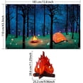 thumbnail image 2 of Forest Scene Camping Backdrop Camping Photography Background Camping Photo Backdrop and 2 Sets 3D Decorative Cardboard Campfire Centerpiece Artificial Fire Party Decoration for Camping Theme Party, 2 of 7