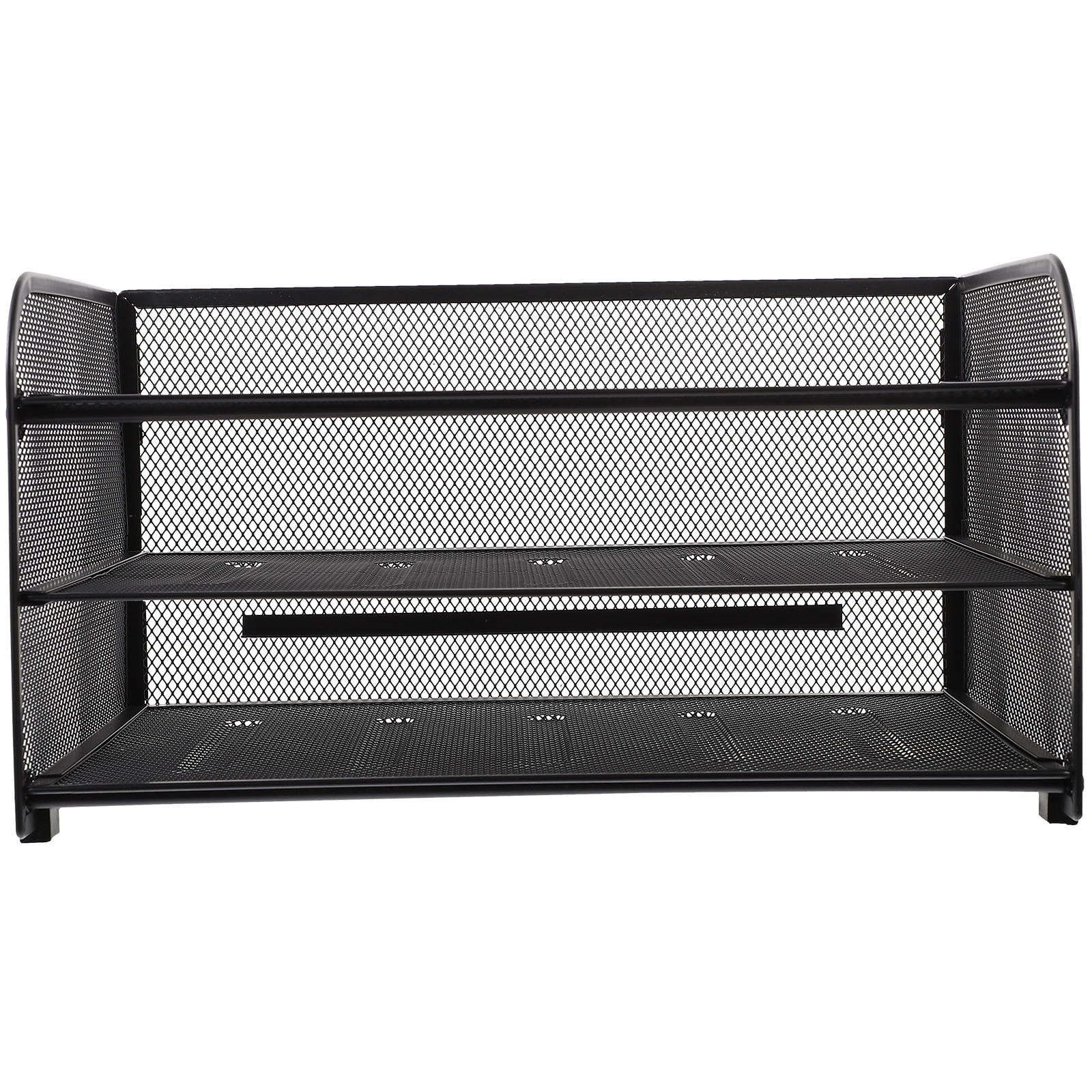 unbranded  Three-layer File Shelf Organizers Stackable Tray Holder for Desk Document Office Black