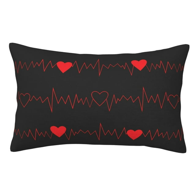 Balery Cardiogram and Heart Funda de Cojín Estampada, Regalos para Mujeres, Regalos de Amor para Ella, Regalos para Novia o Esposa, Funda de Almohada-20"x30"