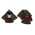 thumbnail image 2 of RUINIXCW Toddler Baby Girl Renaissance Outfit Costume Kids Halloween Medieval Costume Little Girls Vintage Long Sleeve Floral Dress with Skirt Hooded Cloak Set, 2 of 9