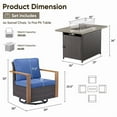 thumbnail image 2 of Gymojoy 5 Pieces Patio Furniture Sets with 41 inch Fire Pit Table, Wicker Outdoor Conversation Sets with 4 Swivel Rocker Chairs and Cushion for Balcony Deck, 2 of 9