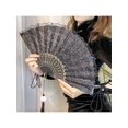 thumbnail image 4 of 1pc Women's Double-Layer Lace Retro Tassel, Exquisite Fashion, Gold Stamping, European-Style Hollow Out, Elegant And Graceful Floral Lace Dancing Fan, Suitable For Daily Use., 4 of 4