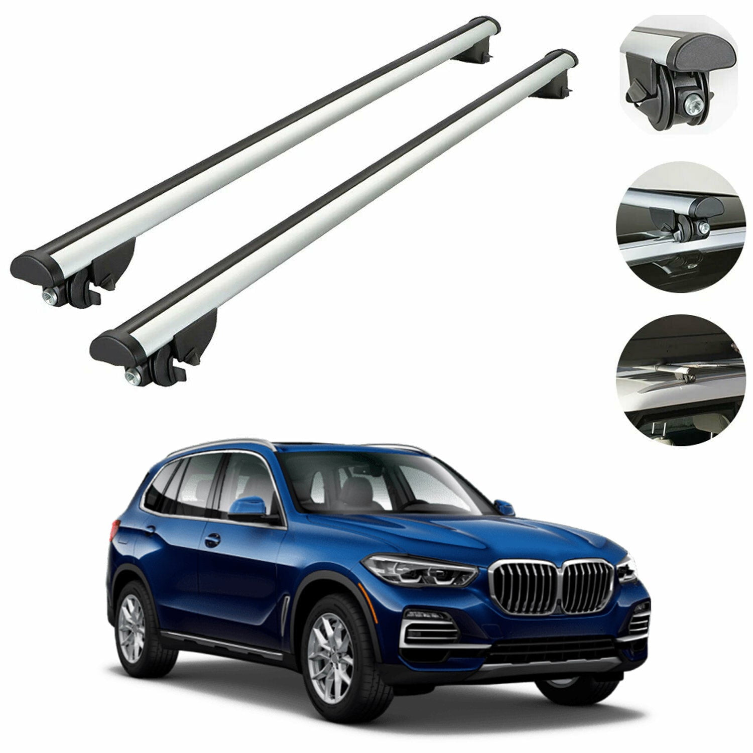 Roof Rack Cross Bars Fits BMW X5 - G05 2019-2023 Luggage Carrier Silver ...