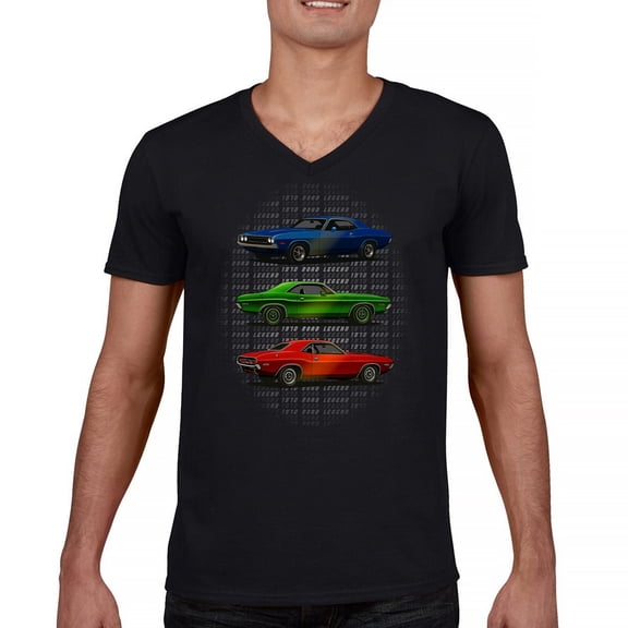 1970 Road Legends Muscle Car Men's V-Neck T-shirt American Vintage Classic