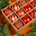 thumbnail image 5 of Lolsea 12ct Christmas Ball Ornaments, 3.15 inch Shatterproof Xmas Tree Decorations, Plastic Baubles for Holiday, Party, Wedding, or Home Decor, Red & Gold (80mm), 5 of 8