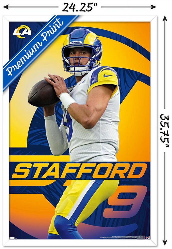 NFL Los Angeles Rams - Matthew Stafford 21 Wall Poster, 22.375" x 34", Framed
