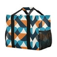thumbnail image 2 of Abstract Overlapping Circles Reusable Grocery Bags with Handle Side Pocket Waterproof Shopping Portable Tote, 2 of 8