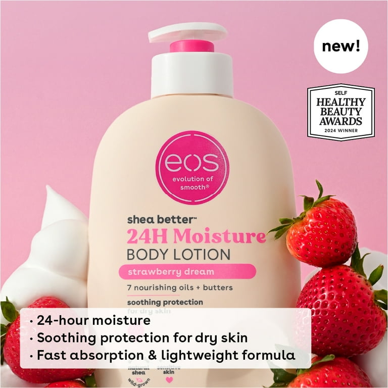 eos Shea Better Body Lotion for Dry Skin, Strawberry Dream, 16 fl oz