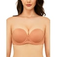 thumbnail image 6 of Wingslove Women's Strapless Push Up Bra Plus Size Full Figure Underwire Multiway Contour Bra, Pink Brown 34C, 6 of 6