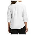 thumbnail image 2 of Yellow Rooster Women's Ladies 3/4-Sleeve Carefree Poplin Shirt White L, 2 of 5