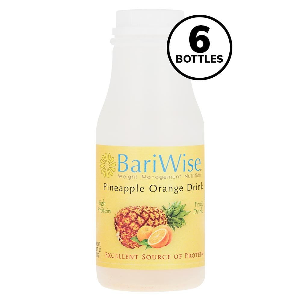 High Protein Low Fat Drinks BariWise On-The-Go High Protein Drink Bottles - Pineapple Orange (6