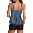 thumbnail image 3 of Conjunto de Bikini de Cintura Alta para Mujeres Traje de Baño Deportivo de Dos Piezas con Pantalones Cortos, Correas Ajustables, Acolchado Extraíble, Tela de Nylon Suave para Nadar, Playa, Piscina, S, 3 of 5