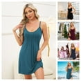 thumbnail image 4 of Sleeveless Nightgowns for Women O Neck Camisole Chemise Nightgown Adjustable Spaghetti Strap Racerback Sleep Dress Sexy Sleepwear Dress for Women, S-XXL, 4 of 11