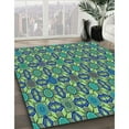 thumbnail image 3 of Ahgly Company Machine Washable Indoor Rectangle Transitional Blue Jay Blue Area Rugs, 2' x 3', 3 of 7