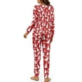 thumbnail image 3 of SCRAWLGOD Christmas Tree Pajamas Women Long Sleeve Pants and Top Set of 2 Piece Size L Crewneck Ladies Pj with Pockets Comfy Loungewear Pj Sets Woman, 3 of 7